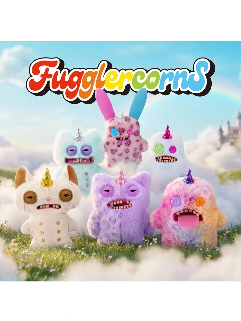 Zuru Stinkface Fugglecorns Plush Monster Handbag in Aqua with Purple Eyes